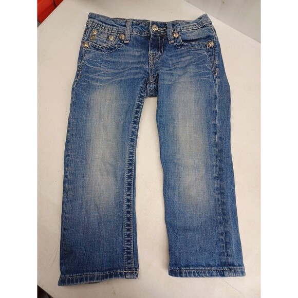 Miss Me Capri Bermuda Short Rhinestone Blue Sz 12 - Picture 2 of 12